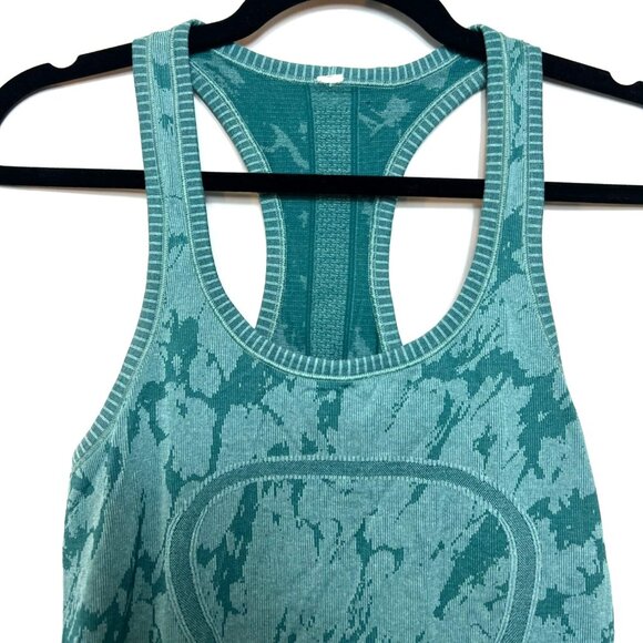 Lululemon Swiftly Tech Racerback Tank Heathered Forage Teal Size 6 Lightweight - Picture 5 of 7